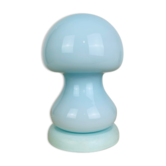 Lampe champignon verre bleu vintage