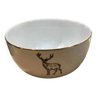 Bol porcelaine décor cerf