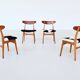 Hans Wegner model CH30 dining chairs in cowskin Carl Hansen Denmark 1952