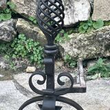 Pair of wrought iron andirons