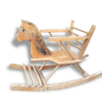 50s wooden rocking horse