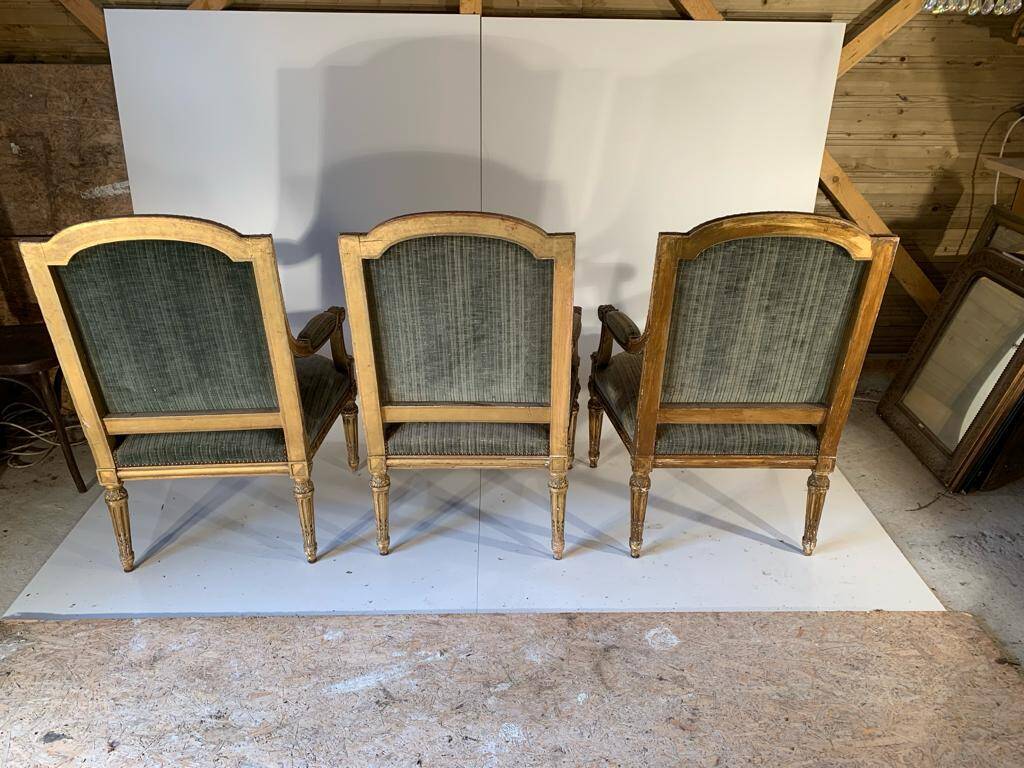 Salon complet: 1 canapé et 3 fauteuils 19ème