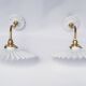 vintage wall lights in brass and pleated opal glass