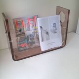 Vintage plexiglass magazine rack - attributed to Michel Dumas