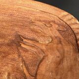 Large carved wall shelf – Stylized goat and billy goat in exotic wood