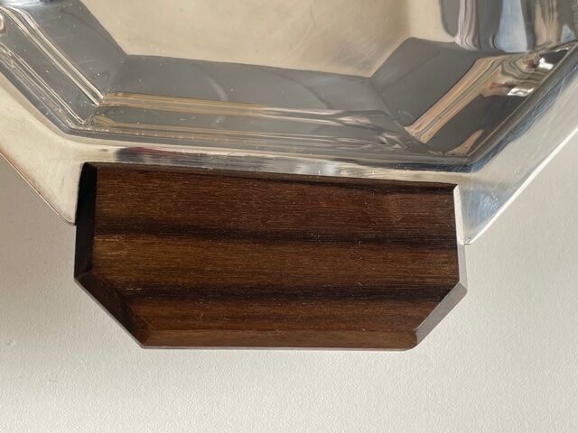 Art Deco silver metal bread basket