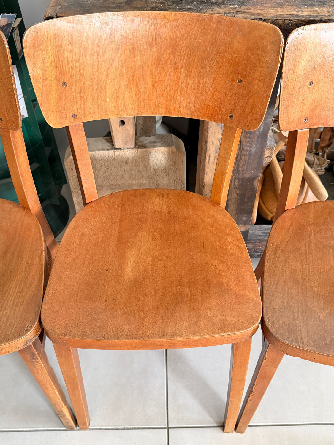 Set of 3 vintage Thonet bistro chairs