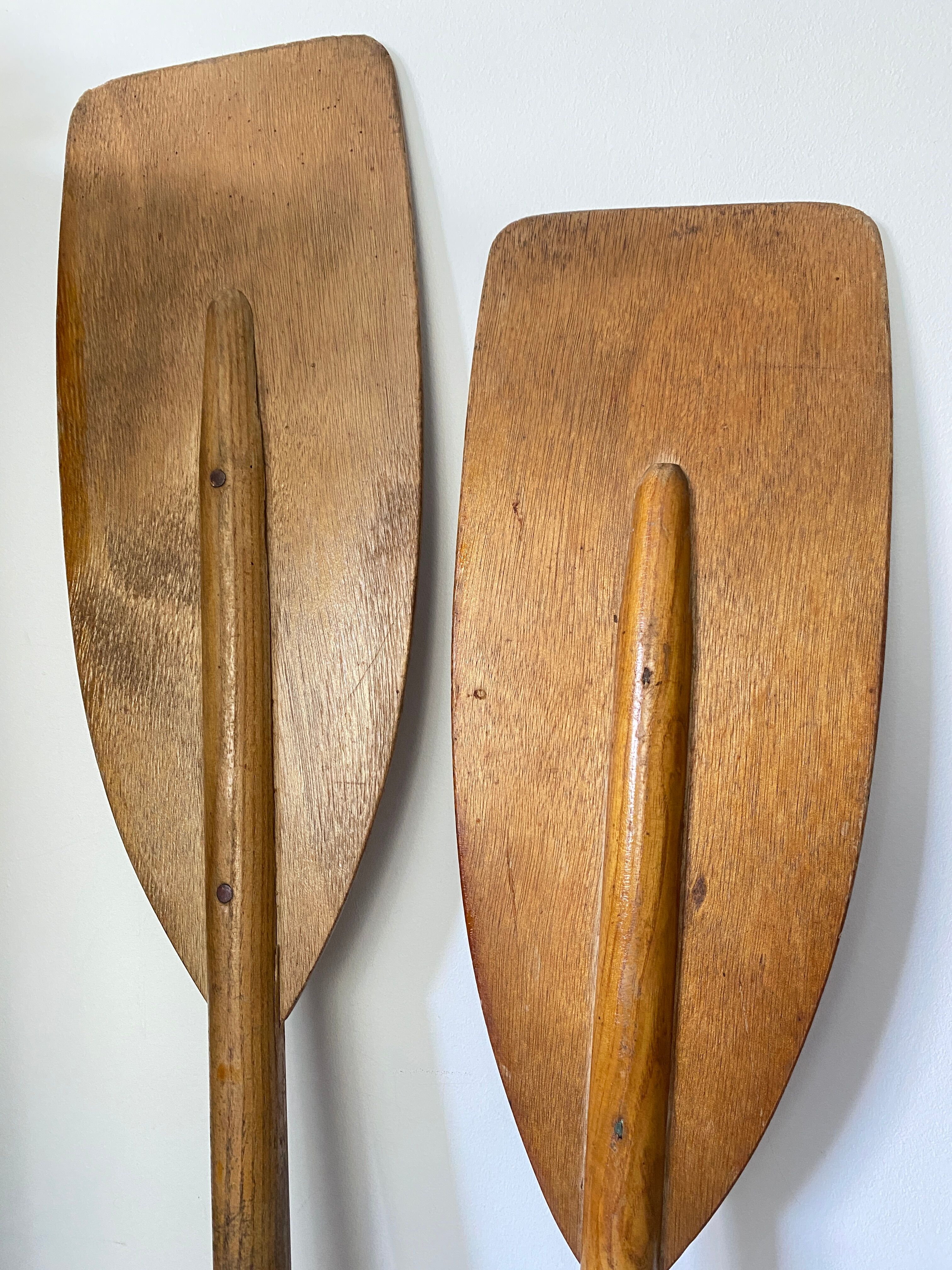 Old wooden oars