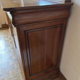 Solid cherry wood buffet Louis Philippe with 3 doors, 3 drawers + its mirror.
