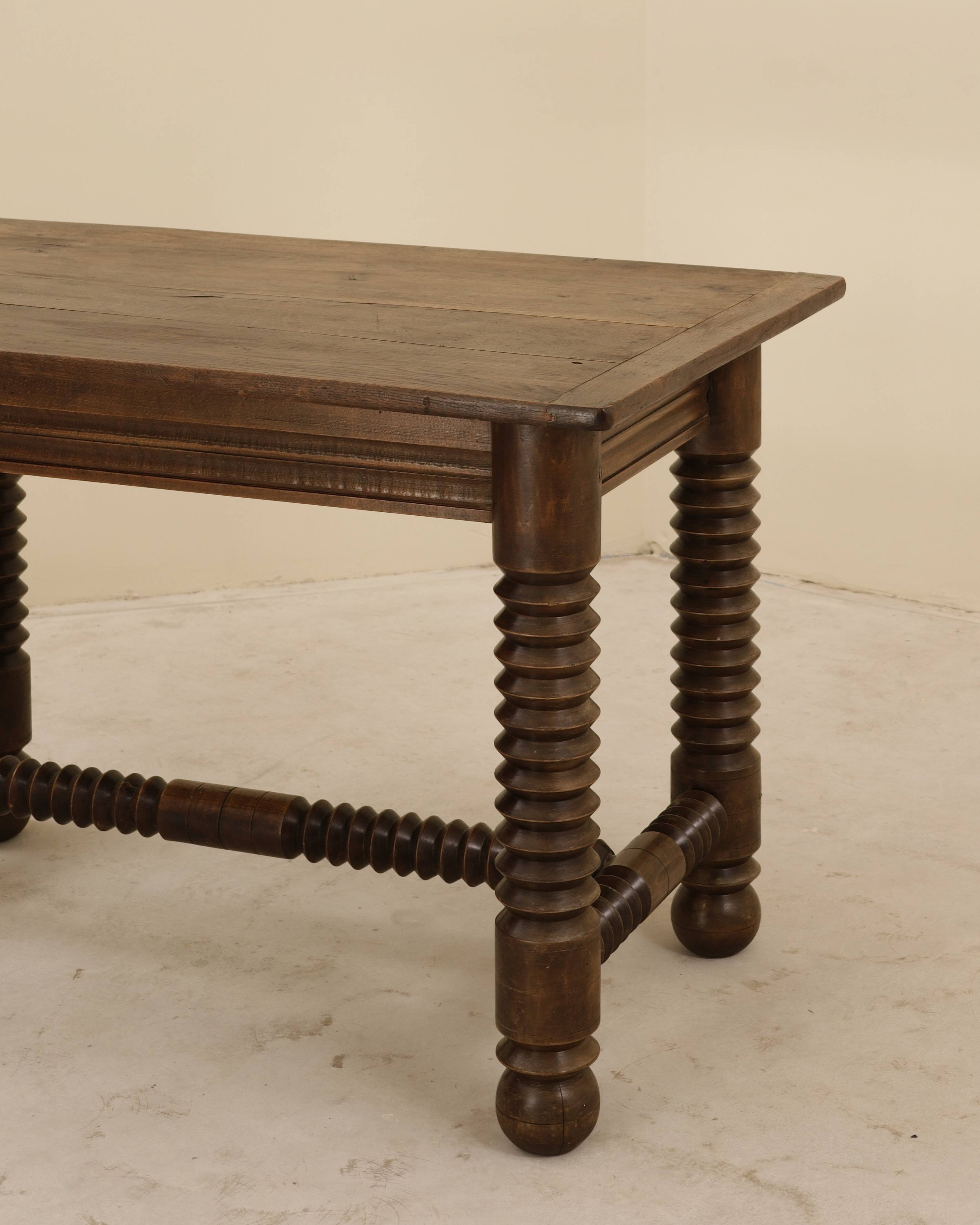 Solid wood table, France, 1940s