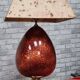 Lampe en céramique, abat-jour en parchemin, 1970