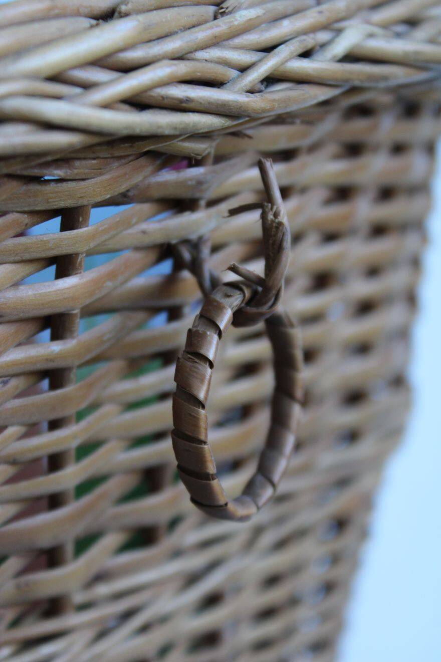 Wicker wastebasket