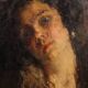 19th century Italian Impressionist female portrait painting