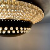 Unique modernist design crystal glass and brass wall light, Austria 1950s