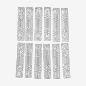 Set of 12 knife holders in cut crystal