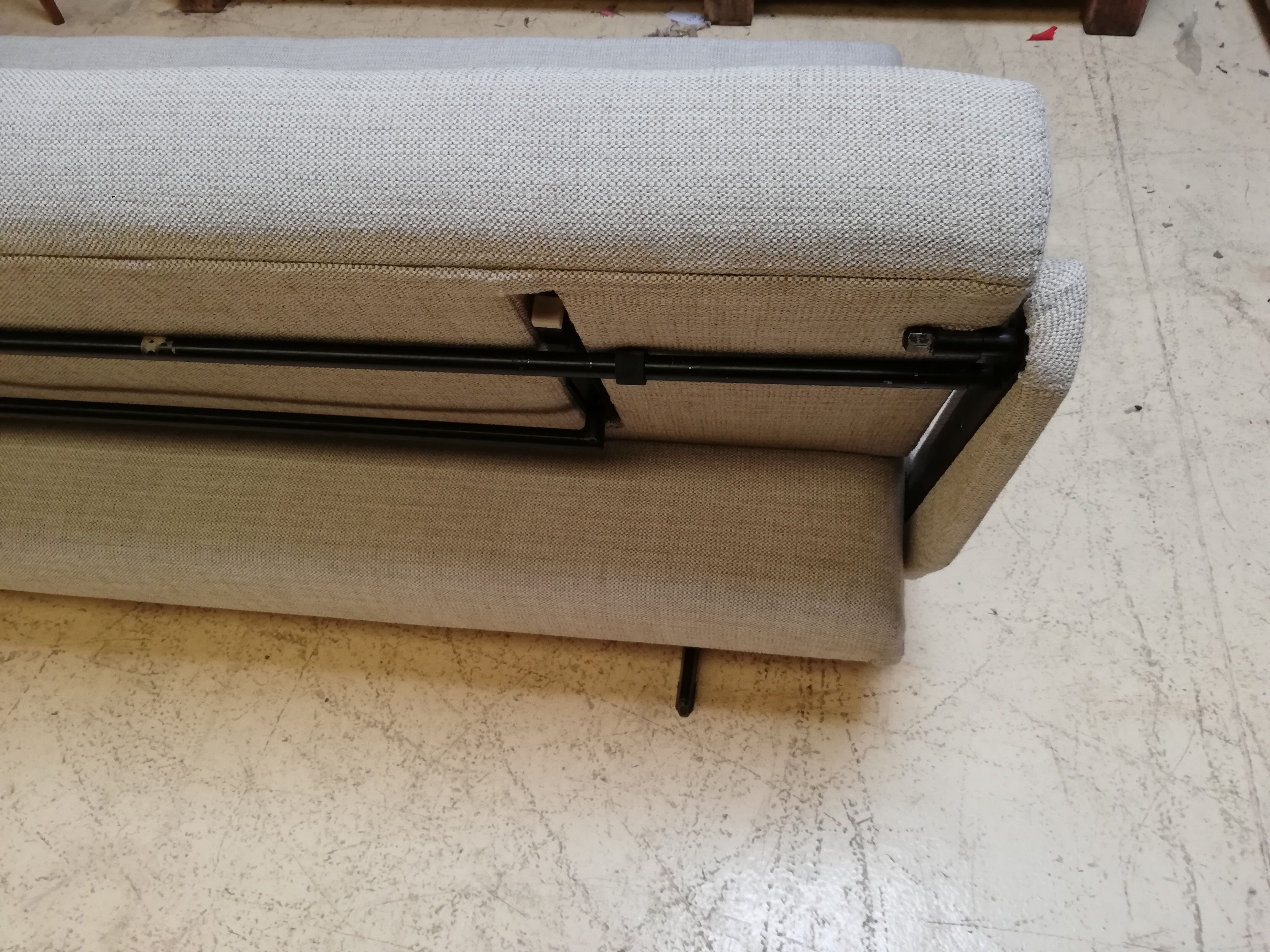 Large vintage convertible sofa bed, 70s, Czechoslovakia