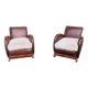 Paire de fauteuils art-déco en cuir