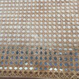 caned teak bench