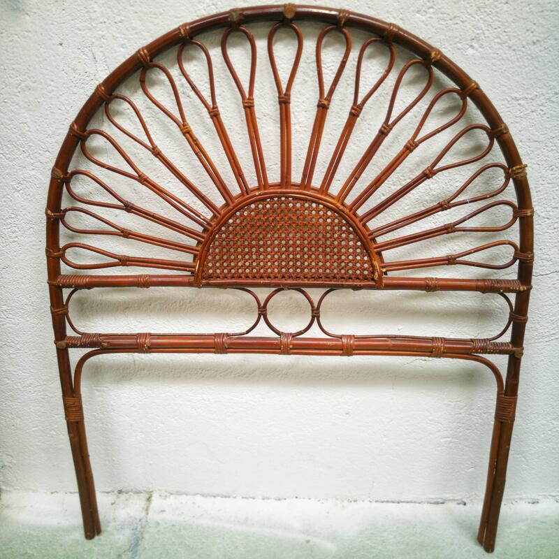 Vintage headboard in rattan and caning