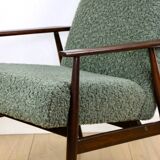 Fauteuil 'Lis', design en bouclés verts des années 1970 par Henryk Lis - 2 pièces disponibles