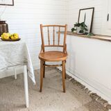 Vintage café chaise entretoises chaises chaise en bois Mid Century Retro Bistro chaise tournée ronde