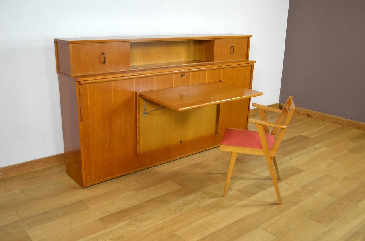 Daybed / Modular Desk Furnished in Vintage Blond Oak 1950
