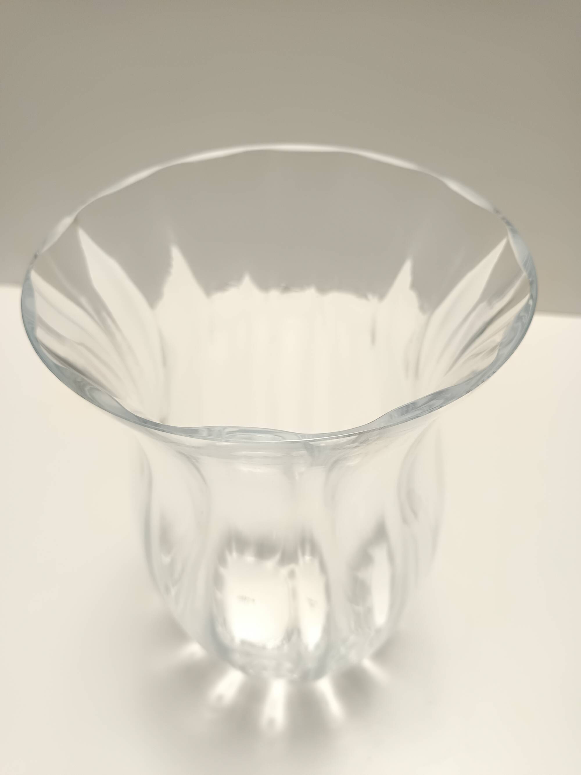 Transparent Murano Glass Vase by Moretti and Nason, Labeled, Italy 1990s