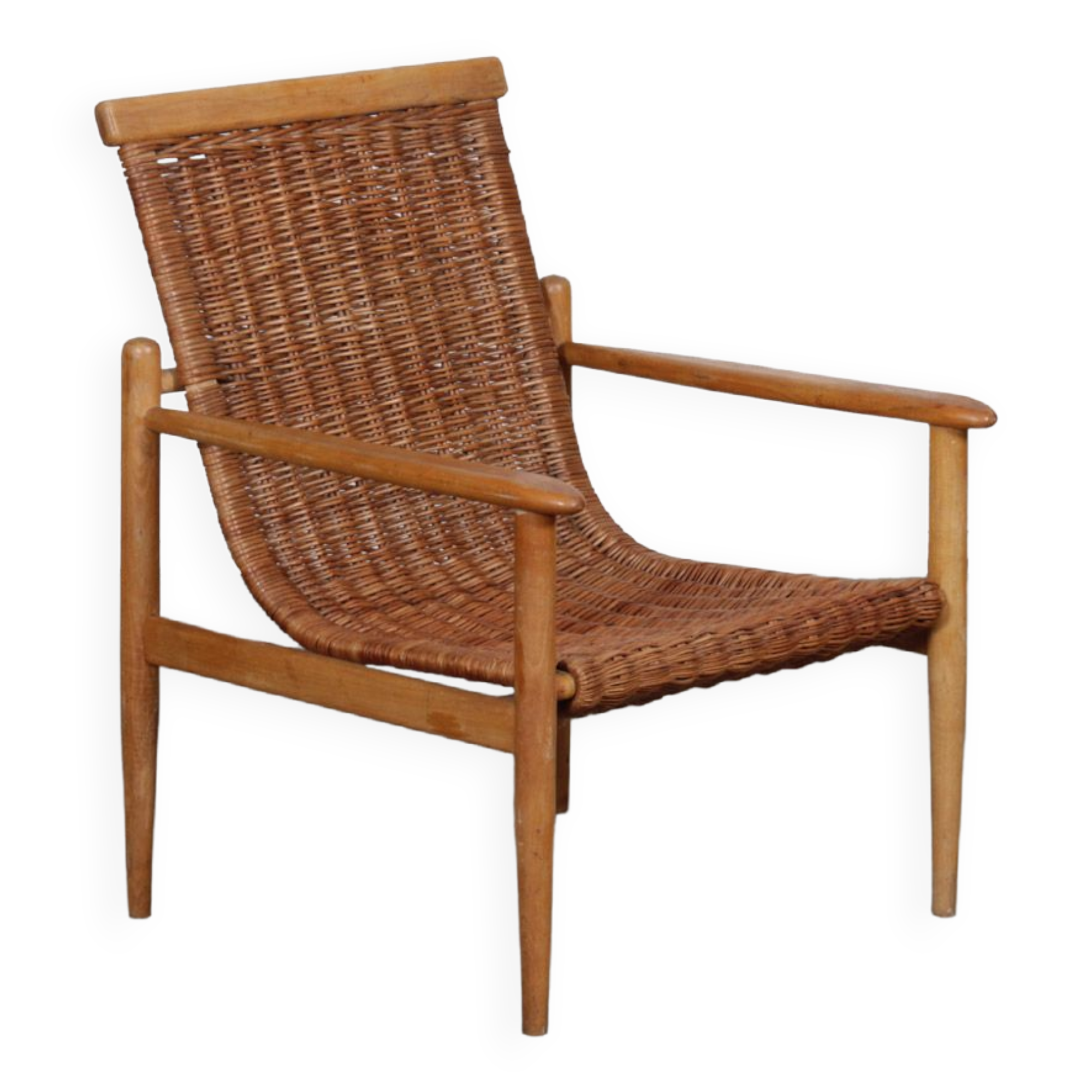 Vintage wicker armchair edited by Uluv, 1960