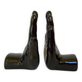 Pair of black hand bookends
