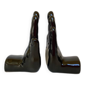 Pair of black hand bookends