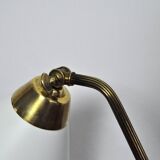Swedish Table Lamp in Brass and White Metal, EWÅ Värnamo, 1950s