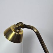 Swedish Table Lamp in Brass and White Metal, EWÅ Värnamo, 1950s