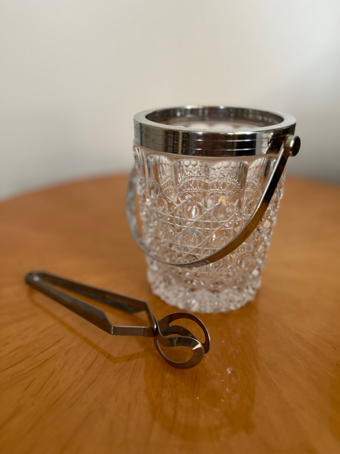 Ice bucket with its pliers