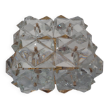 Gold-Plated & Crystal Glass Flush Mount Light from Kinkeldey, 1970s