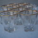 Golden liqueur service from the 1950s-1960s and its 12 glasses.