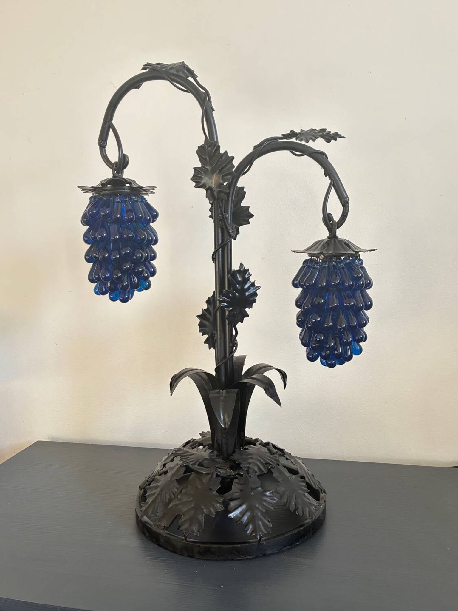 Grande lampe à poser Murano, grappe de raisins
