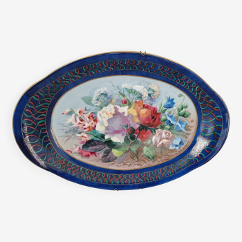 Hand-painted and signed Paris porcelain dish
