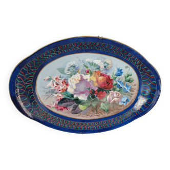 Hand-painted and signed Paris porcelain dish