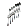Set of 6 forks and 6 tablespoons and silver metal, model "baguette"