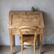 Secrétaire bureau vintage ancien bois massif