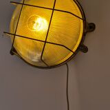 Cast iron porthole wall lamp by TH