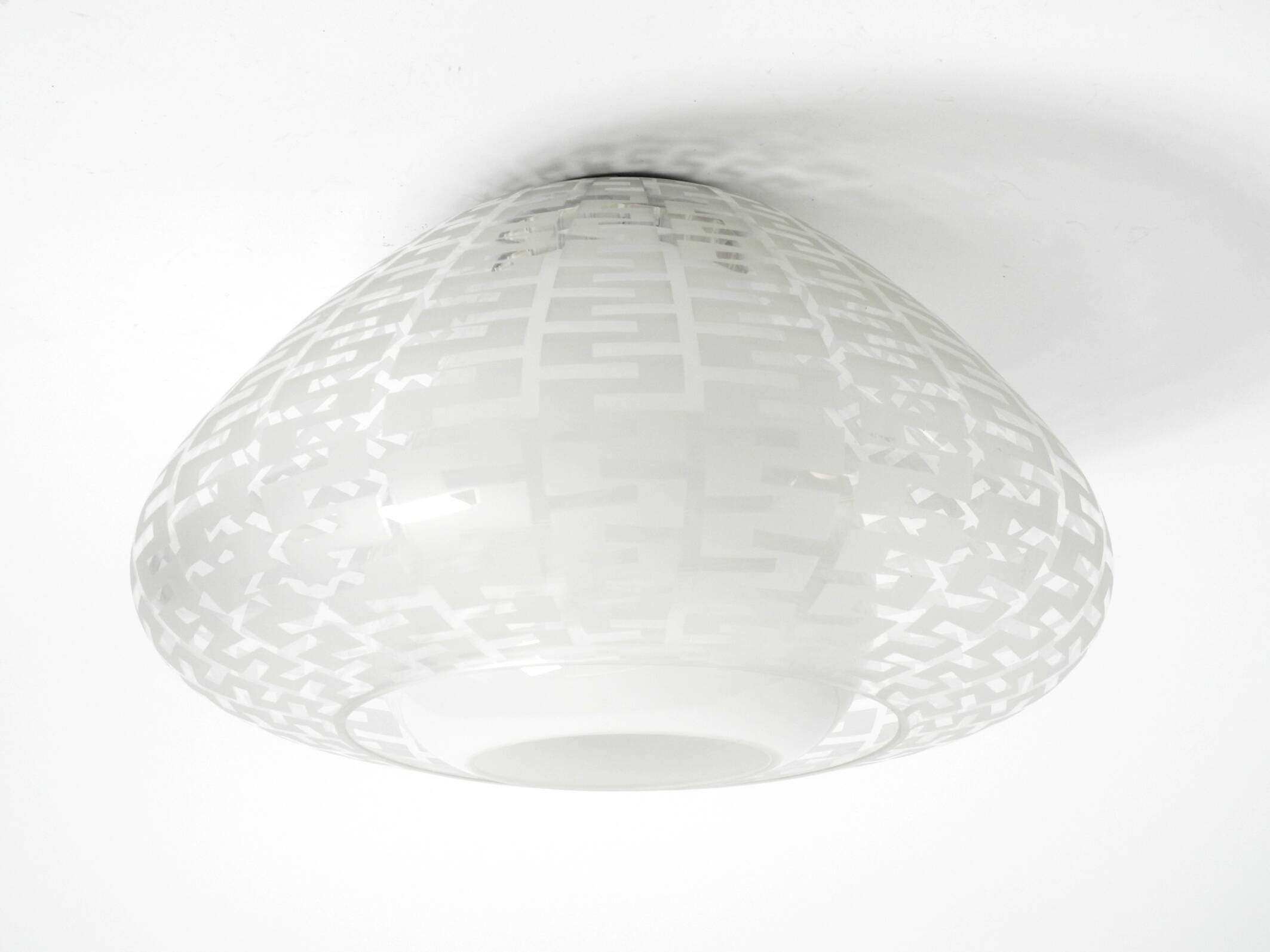 Original large Mid Century double glass ceiling lamp by Wilhelm Wagenfeld f