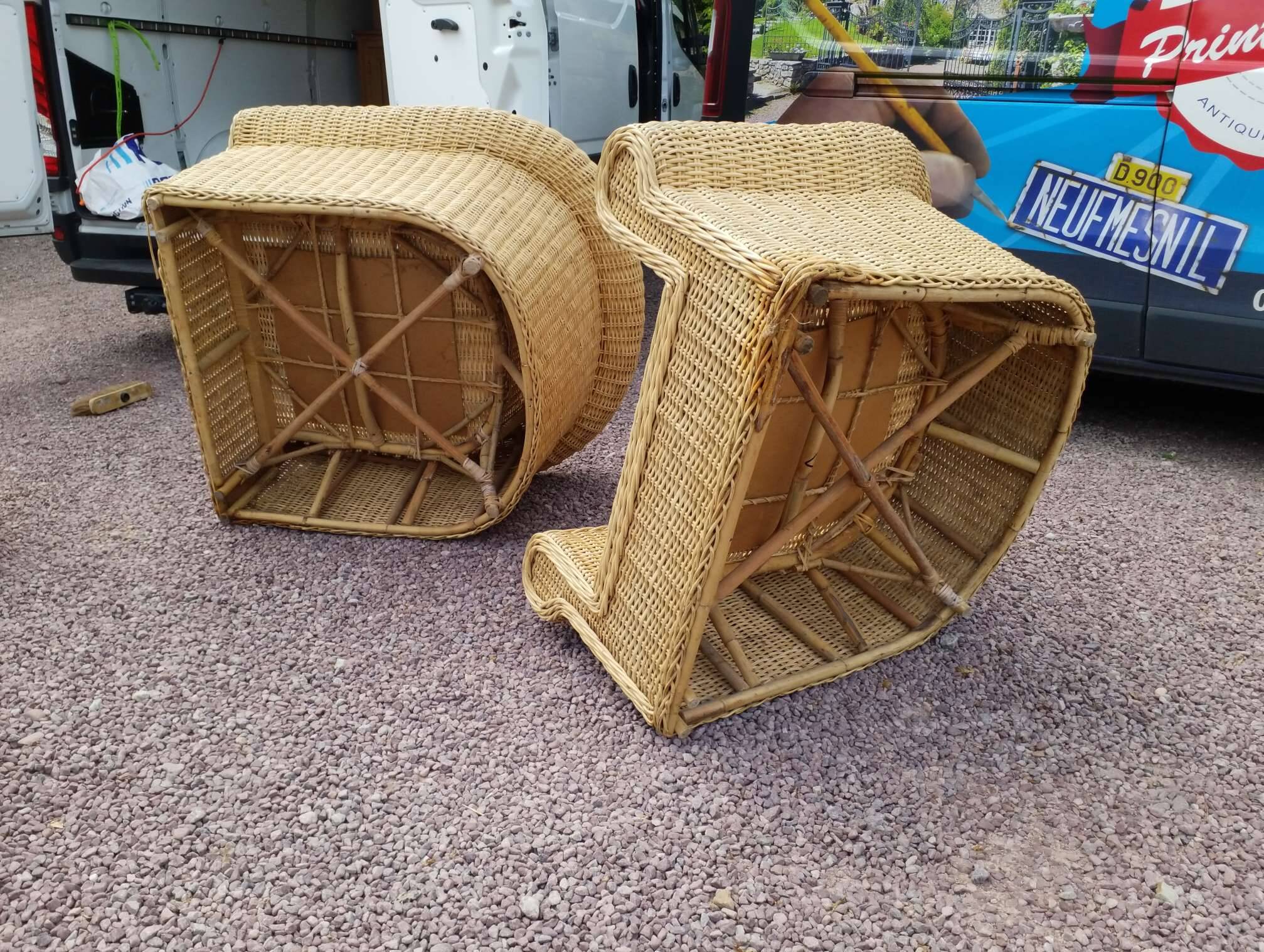 Rattan armchairs
