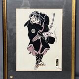 Set of gouache paintings "Actors of Kabuki Theatre".