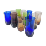 12 glass cups 70s