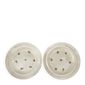 Lot de 2 assiettes creuses fleuries en porcelaine