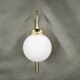 Set of Three Kamenický Šenov Brass and Opaline Glass Wall Lights