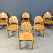 Rainer Daumiller pine wood dining chairs for Hirtshals Savvaerk set of