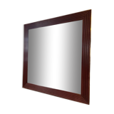 Miroir en bois et laiton, 80 cm