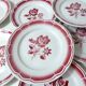 9 flat plates in FB Digoin pink earthenware